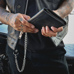 Black Trifold Leather Wallet