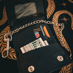 Stylish Black Biker Chain Wallet
