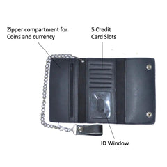 Brown Snap Closure Biker Wallet