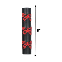 Black Leather Ponytail Wrap with Red Butterflies