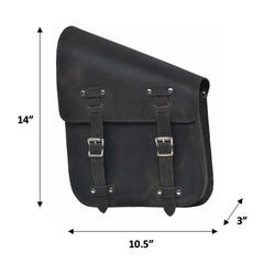 Rustic Brown strips 9586.L - Left Side Leather Swing Arm Bag