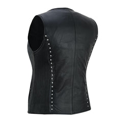 Biker Babe Women's Studded Leather Motorcycle Vest