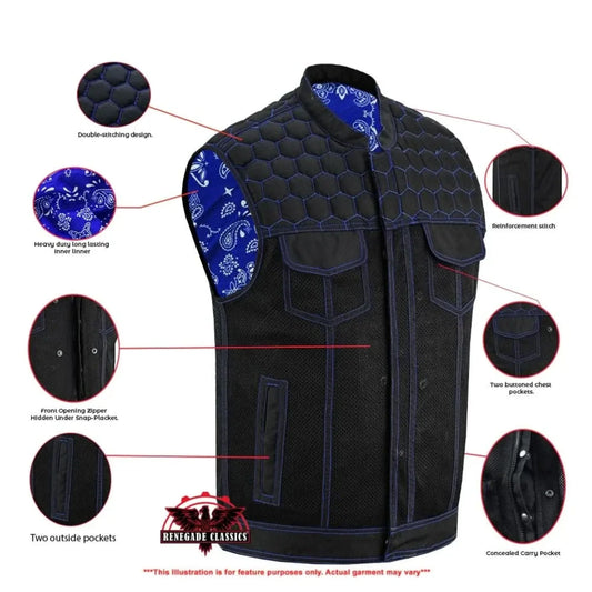 Cold Burn Men's Black Mesh Textile Vest