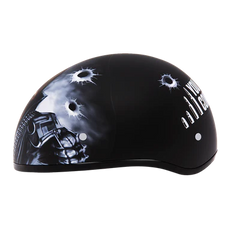 D6-CG DOT Approved Daytona Motorcycle Half Face Helmet - Skull Cap Graphics for Men & Women, Scooters, ATVs, UTVs & Choppers - W/ Come Get 'Em
