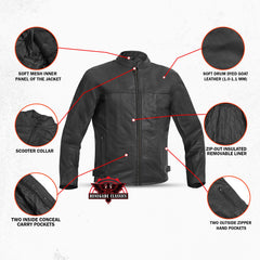 Men's Black Scooter Leather Jacket