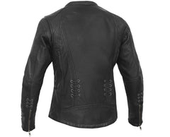 Women's Stylish Jacket with Grommet and Lacing Accents