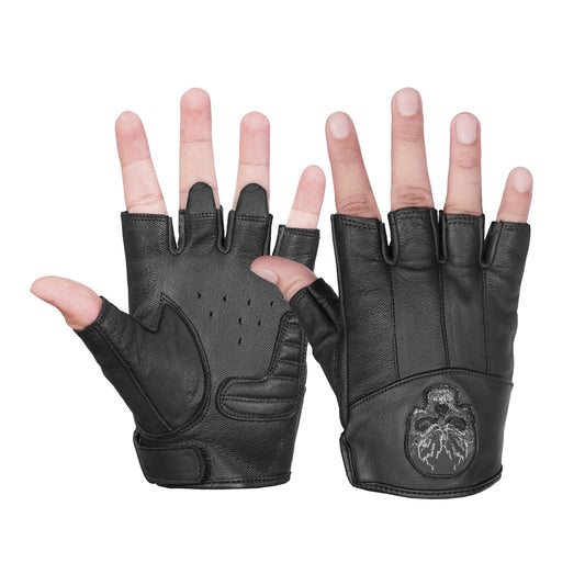 Reflective Skull Fingerless Glove