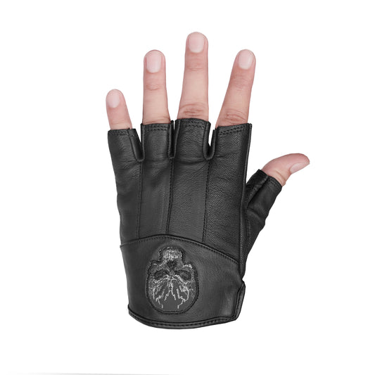 Reflective Skull Fingerless Glove