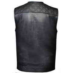 Diamond Lowcut – Men’s Diamond Stitch Leather Vest with Bold Style