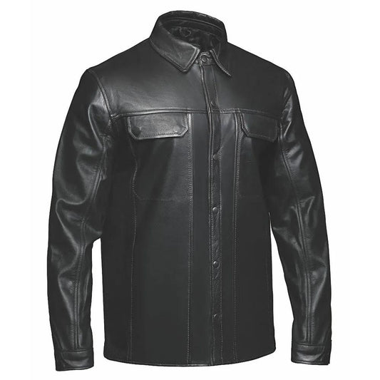 Edge - Premium Men's motorcycle Leather Jacket (Shirt Style)