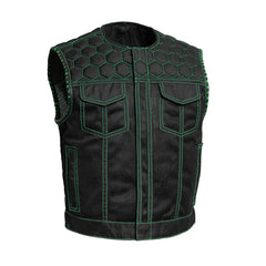FIM059MESH-BLKGR-Lowside Hornet Moto Mesh Men's Club Style Vest