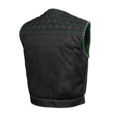 FIM059MESH-BLKGR-Lowside Hornet Moto Mesh Men's Club Style Vest