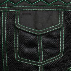 FIM059MESH-BLKGR-Lowside Hornet Moto Mesh Men's Club Style Vest