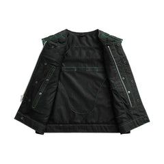 FIM059MESH-BLKGR-Lowside Hornet Moto Mesh Men's Club Style Vest
