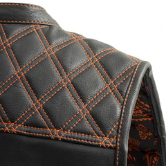 FIM693QLT-BLKOG-Downside Men's Motorcycle Leather Vest