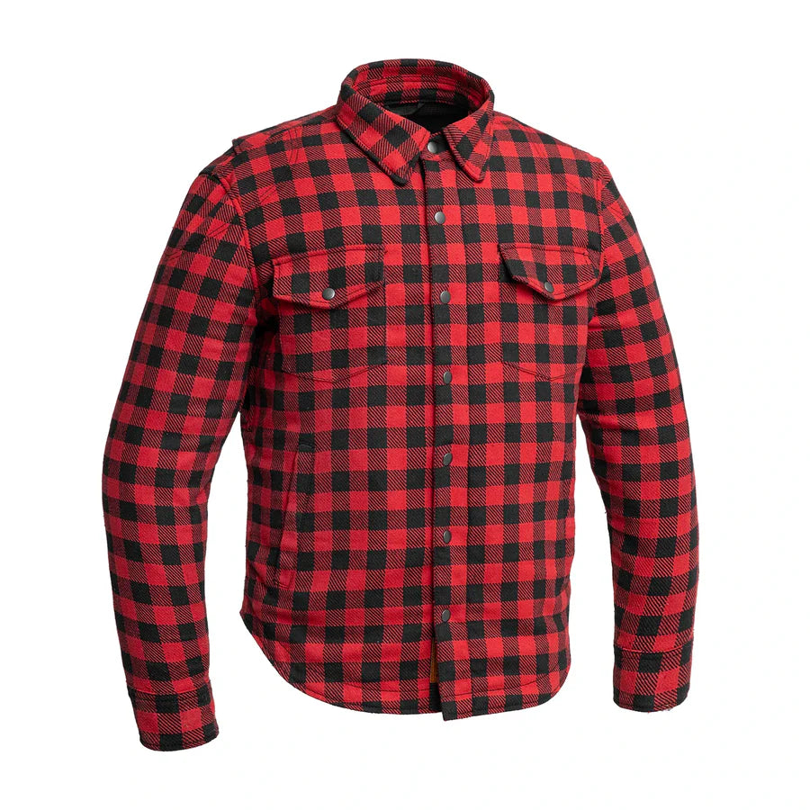 FIM413CNVS-BLKRD-Canvas Moto Flannel