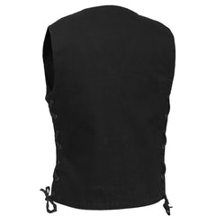 Women's 6 Pocket Denim Utility Vest - Black