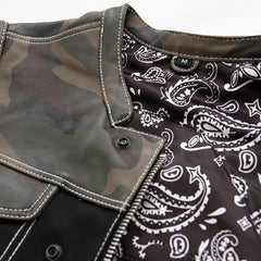 FIM666CAMO-Infantry Motorcycle Leather Canvas Vest