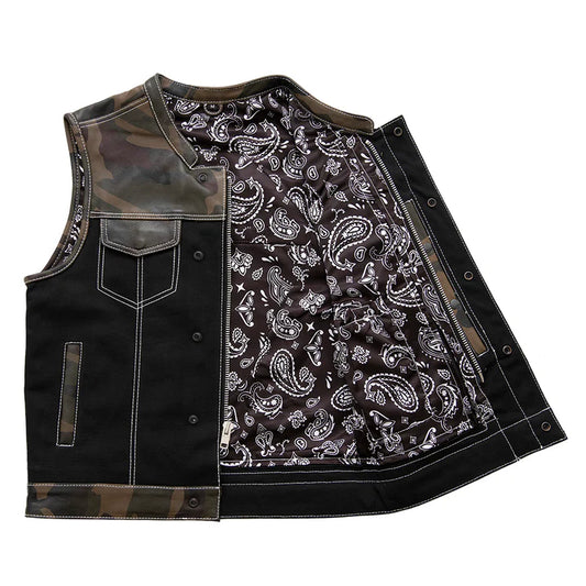 FIM666CAMO-Infantry Motorcycle Leather Canvas Vest