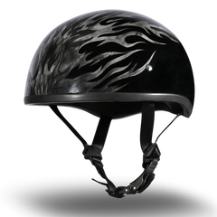 D6-IG DOT Approved Daytona Motorcycle Half Face Helmet - Skull Cap Graphics for Men & Women, Scooters, ATVs, UTVs & Choppers - W/ Ignite Grey