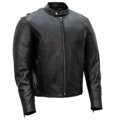 Hot Leathers JKM1027 Men's Black ‘Carry and Conceal’ Leather Motorcycle Biker Jacket