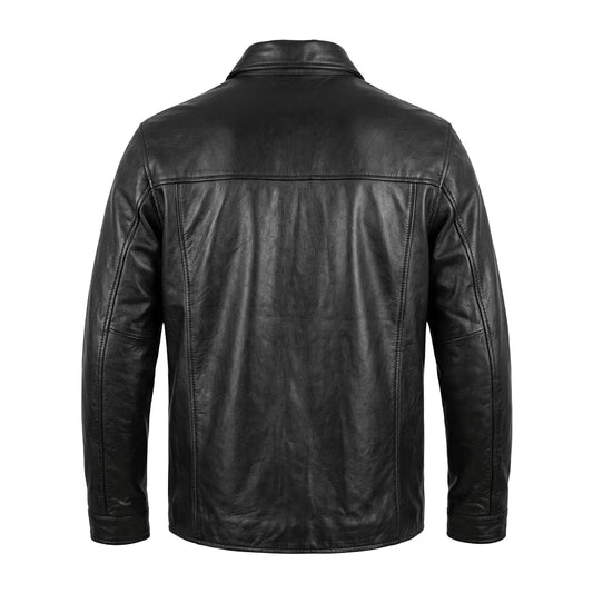 Edge - Premium Men's motorcycle Leather Jacket (Shirt Style)