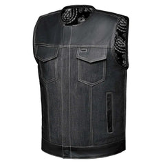 Lawless – Men’s Denim and Leather Club Vest