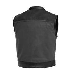 FIM650PERF-BGK-Two Tone Lowrider Perforated Men's Leather Vest