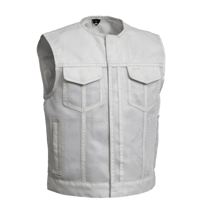 FIM659MESH-WHT-Lowside Moto Mesh Men's Motorcycle Vest