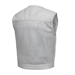 FIM659MESH-WHT-Lowside Moto Mesh Men's Motorcycle Vest