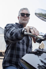 Milwaukee Leather MPM1630 Men's Plaid Flannel Biker Shirt with CE Armor - Reinforced with Aramid Fibers