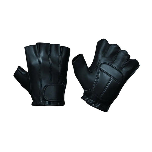 Palmguard - Men's Leather Motorcycle Fingerless Gloves