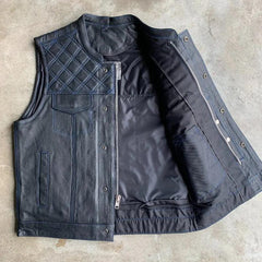 Blue DIamond - Mens Premium Leather Vest