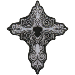 Hot Leathers PPC3285 5 Inch Rhinestone White Cross Patch