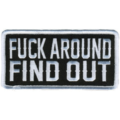 Hot Leathers Black and White F*** Around And Find Out 4" Patch