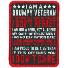 Hot Leathers I Am A Grumpy Veteran Patch