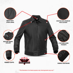 Midnight Forge Men's Faux Leather Motorcycle Jacket