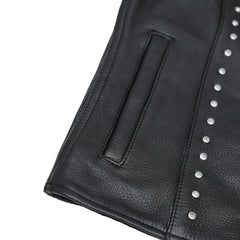 Biker Babe Women's Studded Leather Motorcycle Vest