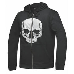Skull - Men's Reflective Skull Riding Hoodie Zip Up Sweatshirt