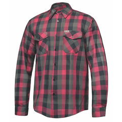 TW210.00 - MENS GRAY & PINK FLANNEL SHIRT