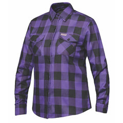 TW255.17 - Ladies Black and Purple Flannel Shirt