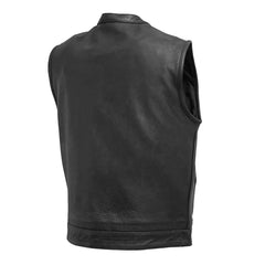 FIM621CDL-Top Rocker Men's Motorcycle Leather Vest