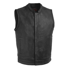 FIM621CDL-Top Rocker Men's Motorcycle Leather Vest