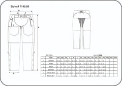 7145.K - Unisex Premium Leather 4-Pocket Chaps with Spandex