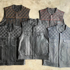 Blue DIamond - Mens Premium Leather Vest