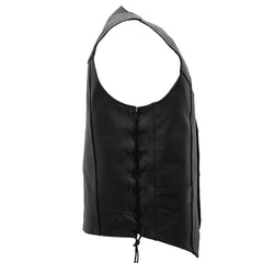 Hot Leathers VSM1022 Men's Motorcycle Black 'Conceal and Carry' Leather Biker Vest