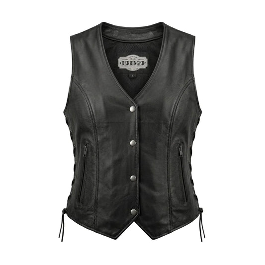 Beth - Women's Premium Lambskin Leather Motorcycle Vest