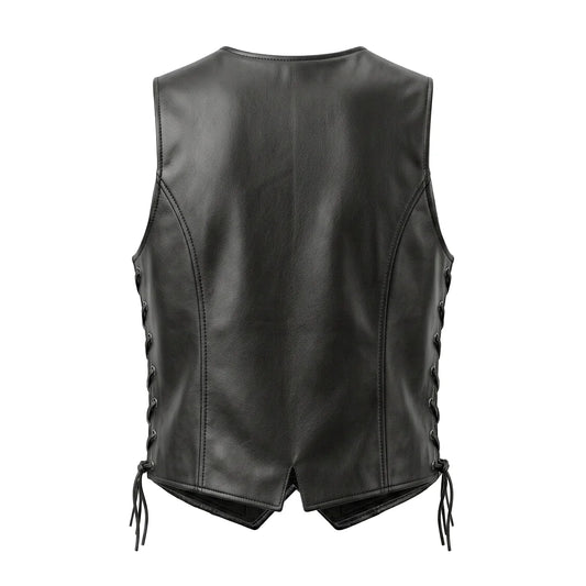 Beth - Women's Premium Lambskin Leather Motorcycle Vest