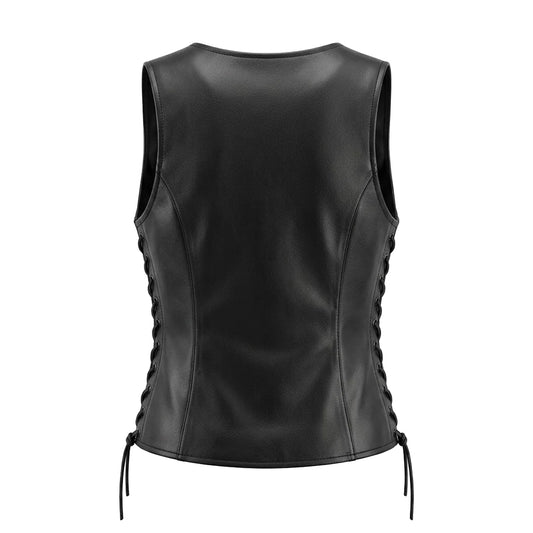 Mesa - Women's Naked Goatskin Leather Motorcycle Vest