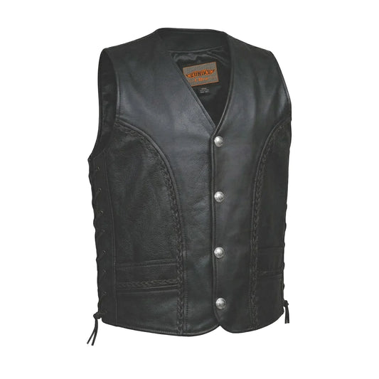 Wrangler - Men's Ultra Leather Motorcycle Vest